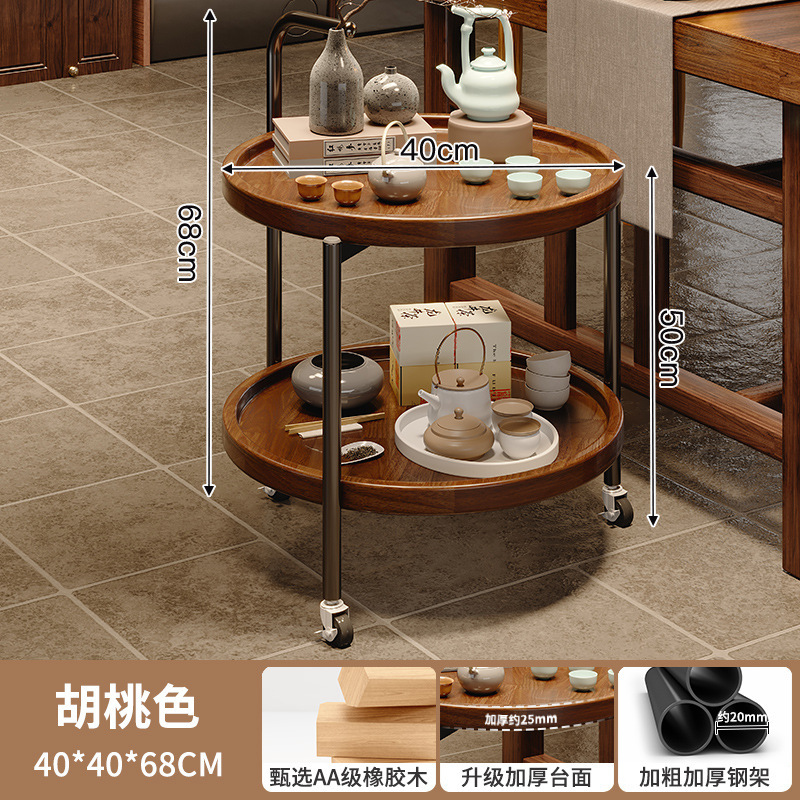 Mesas de té móviles de madera maciza, mesas de té pequeñas para el hogar, salones de té, armarios de té, ruedas universales, estantes para carros nuevos, balcones