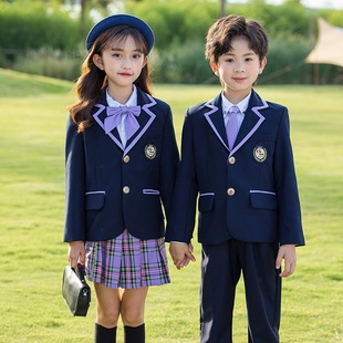 Primary School Student Suit British Style Three-Piece Suit Kindergarten Uniform Graduation Season First and Second Grade Class Uniform College Style