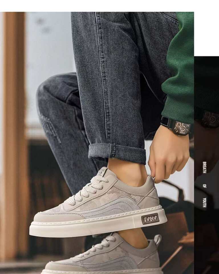 Giày nam vải canvas thoáng khí, giày thể thao cổ thấp chống trơn trượt, đế cao 3 cm — F 9355m màu, F9355 màu đen chi tiết 20