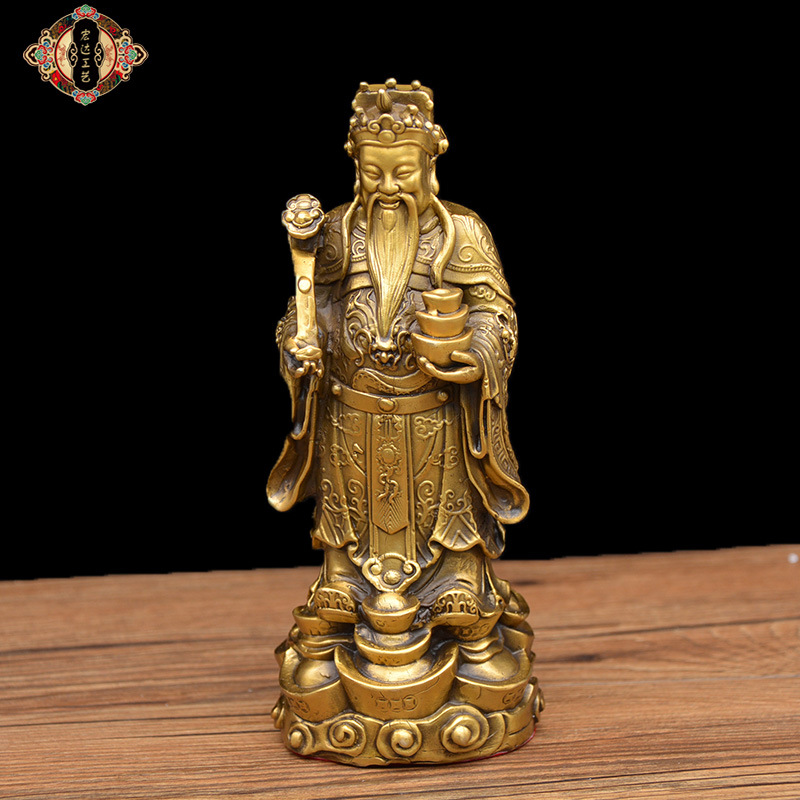 HTC brass Tuobao Ruyi Station God of wealth wholesale auspicious gift Bronze ware Decoration