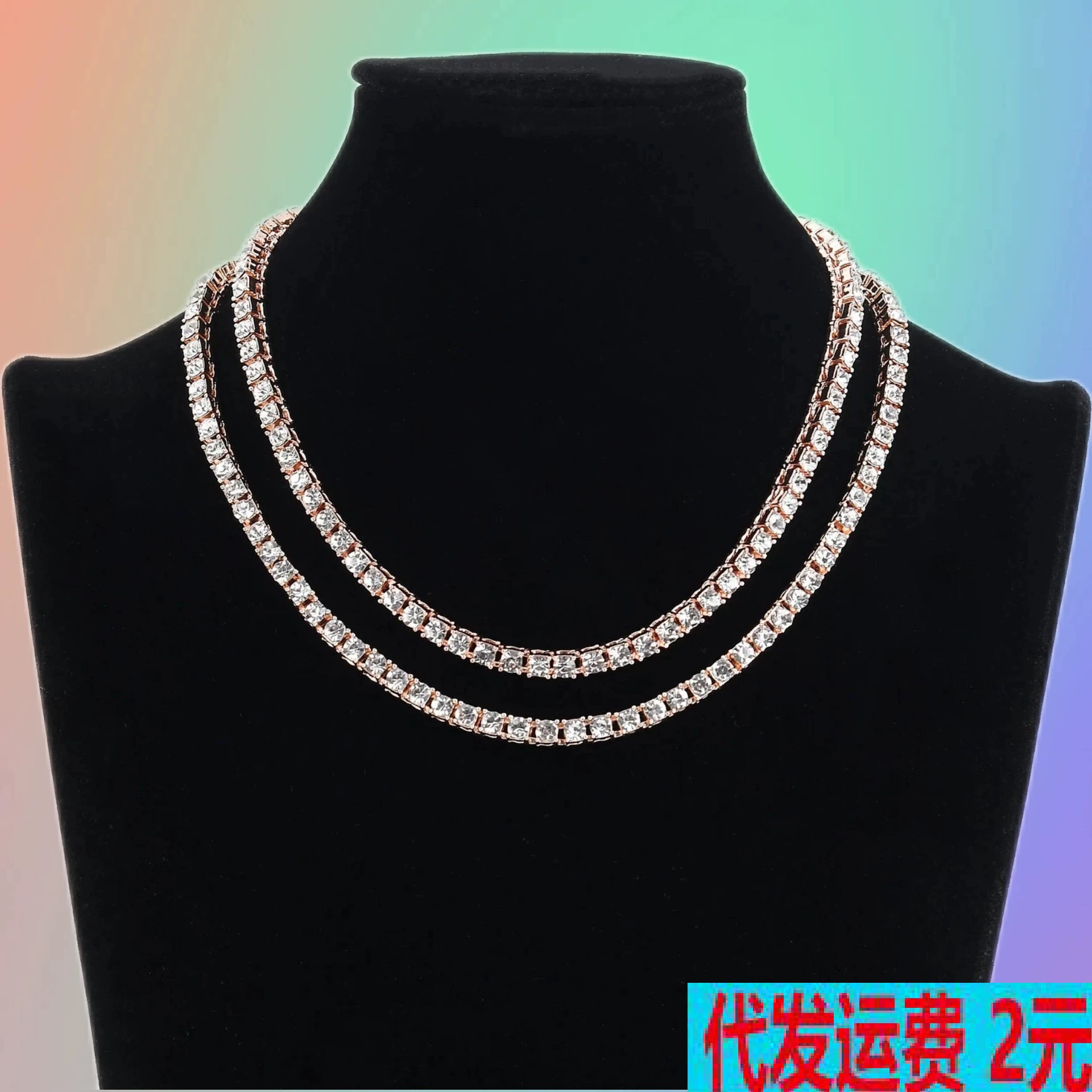 5MM мужское чувство теннисный ювелирный ожерелье трансграничный нишевый хип-хоп мужской и женский сплав hiphop ювелирный браслет