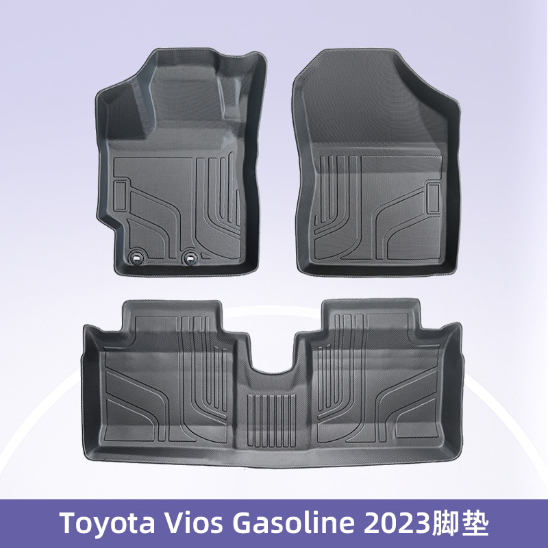 Aplicable a TOYOTA VIOS Fuel 2023 3D todo el tiempo material TPE almohadilla de suelo