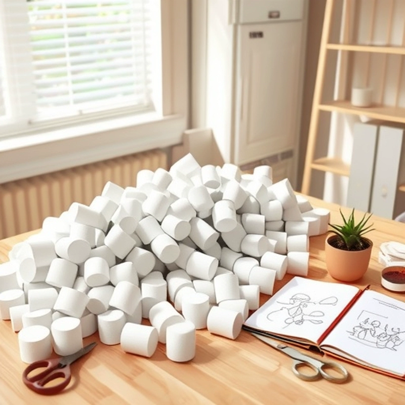 Поставка поролоновых стержней из ЭВА различных диаметров, цилиндрические стержни из ЭВА для наполнения, штамповки, самостоятельного изготовления наполнителей из поролоновых гранул.