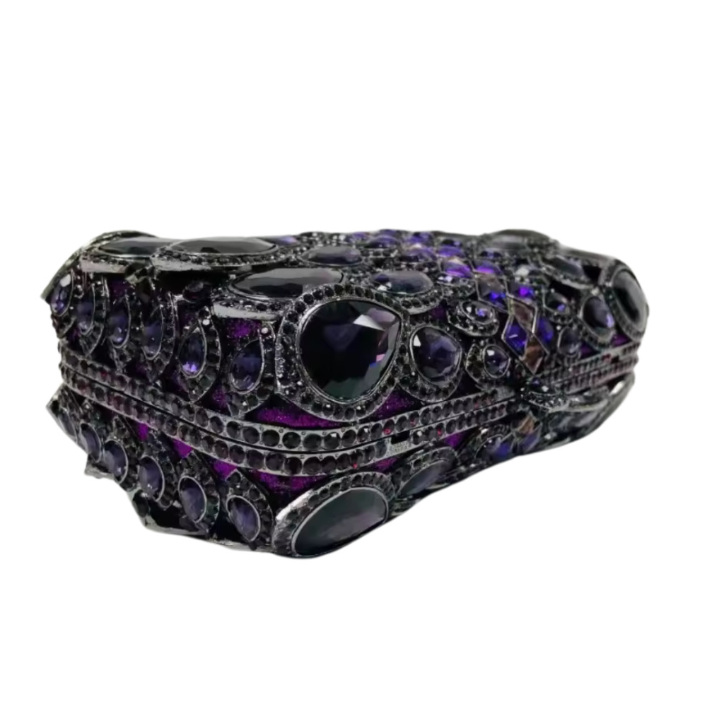 Túi clutch nữ đính đá kim cương cao cấp dự tiệc — bạc, Kim cương trắng trên vàng, kim cương vàng trên nền vàng, sâm panh chi tiết 2