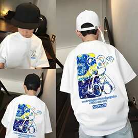 纯棉儿童短袖t恤夏季新款男童韩版上衣印花圆领小童宝宝打底衫棉t