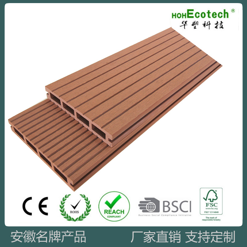 Suelo de Madera Plástica 147*23, Material Decorativo para Exteriores, Impermeable y Resistente al Moho, Tablero WPC para Exteriores, Suelo Hueco con Orificios Cuadrados, Madera Plástica image 4