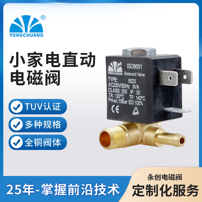 永创5523蒸汽挂烫机电磁阀 直角式微型电磁阀 燃气取暖器电磁阀