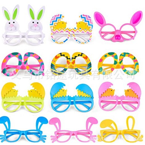 Carnaval de Pascua conejo joyería color blanco conejo gafas orejas largas conejo de Pascua joyería de conejo