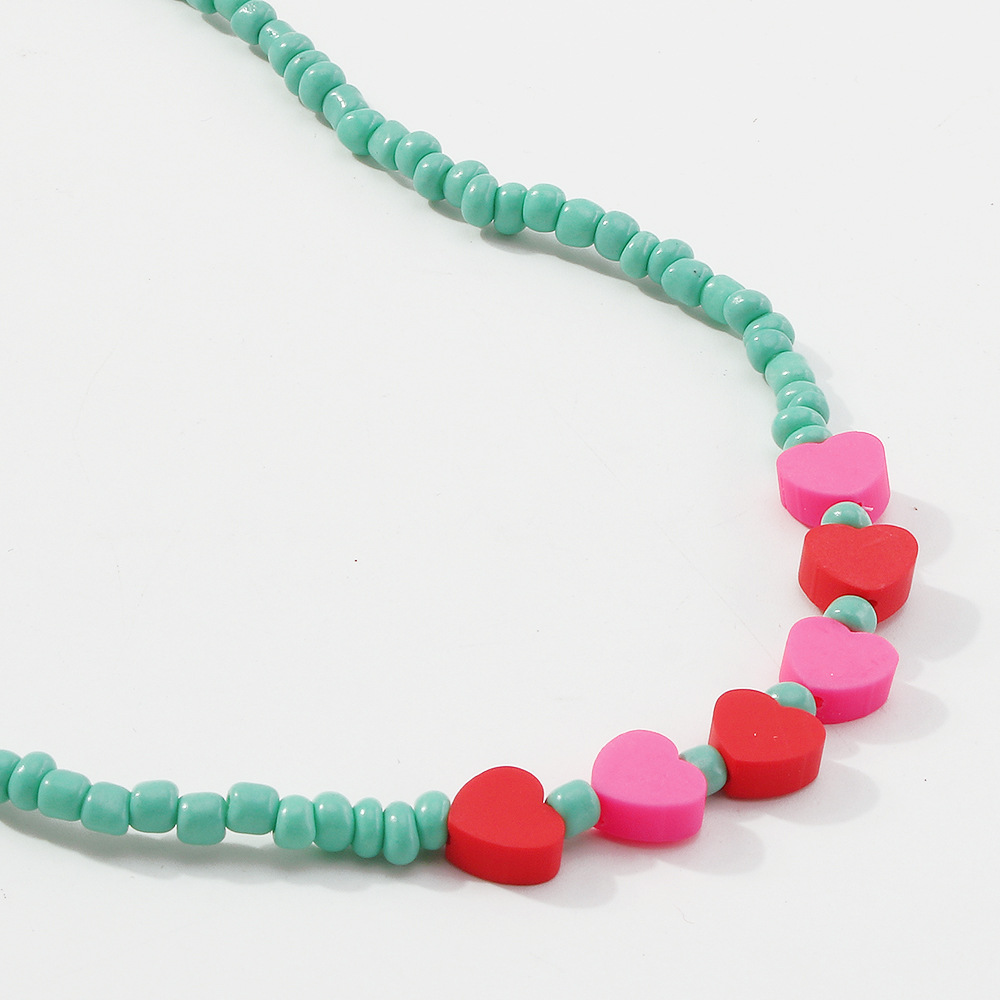 Bohemian Heart Beads Chain Necklace Wholesale display picture 8