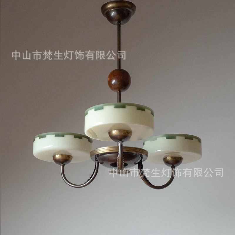 Medieval Swedish Gray 1930S Vintage Pendant Light Niche French Retro Old Money Style American Bedroom Lamp