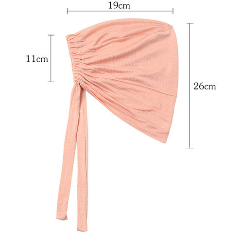 Cross-border best-selling modal elastic strap base cap, cotton skin-friendly drawstring adjustable solid color ethnic headscarf