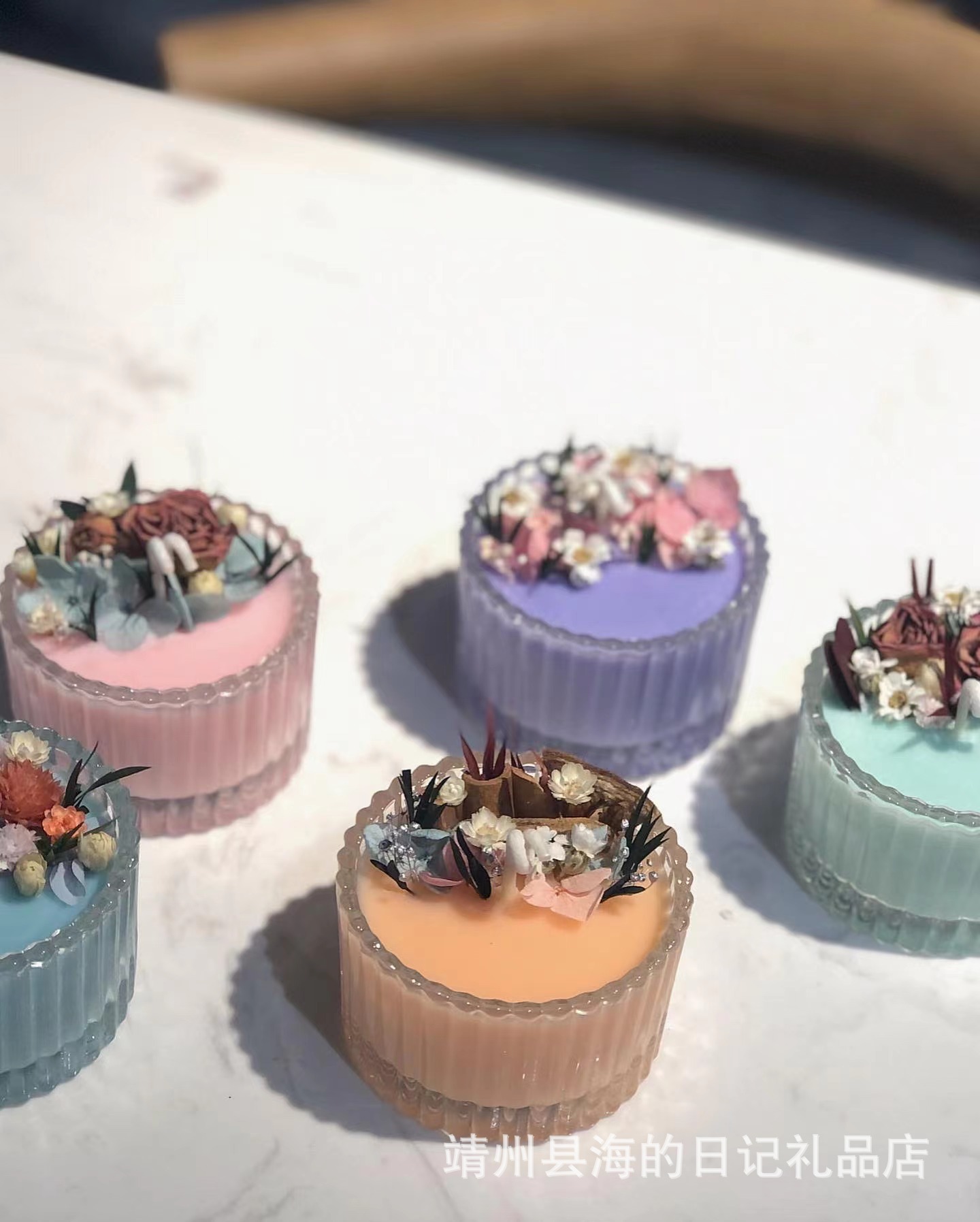 Vela de contenedor de hierbas de una sola pieza, vela de aromaterapia de arreglo floral, vela de aromaterapia de decoración de plantas