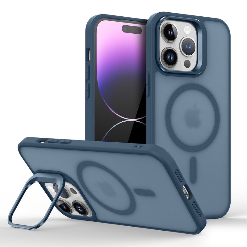 iPhone16携帯電話ケース、つや消し肌感触磁気吸引ケース、Apple 16proスタンドハードウェア強力な磁気の新しいホットモデルに適しています。|undefined