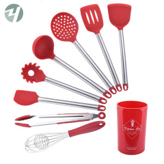 ステンレスパイプ柄シリコン調理器具8点セット調理用キッチンツールセットKitchen cooking set