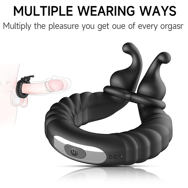 Rechargeable 10-Frequency Vibrating Silicone Lock Ring with Remote Control — detail image 4