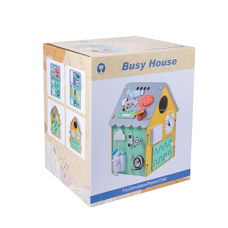 Accesorios de bricolaje para bebés transfronterizos Montessori, juguetes educativos de educación temprana para niños Montessori, casa de caja ocupada