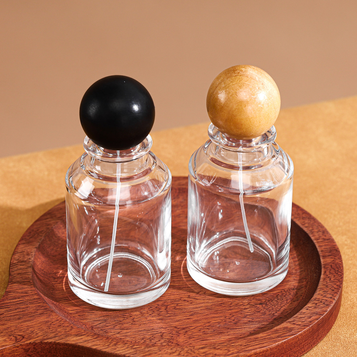 透明玻璃香水瓶100ml按压喷雾瓶细雾现货卡口圆柱香水瓶子批发