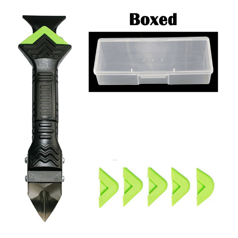 박스형 8 종 세트 (그린 3 in 1 메탈 스크레이퍼 6 소프트 헤드 1 롱 박스)