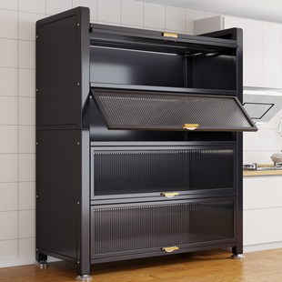 Kitchen storage rack floor-mounted multi-layer dustproof storage cabinet microwave oven household dining side cabinet multi-function cabinet storage cabinet