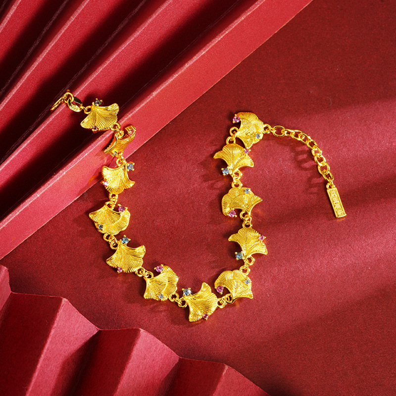 Gufasha Ginkgo biloba pulsera personalizada en esta vida tiene un estilo nacional de albaricoque con joyería de fábrica de moda nacional directamente al por mayor