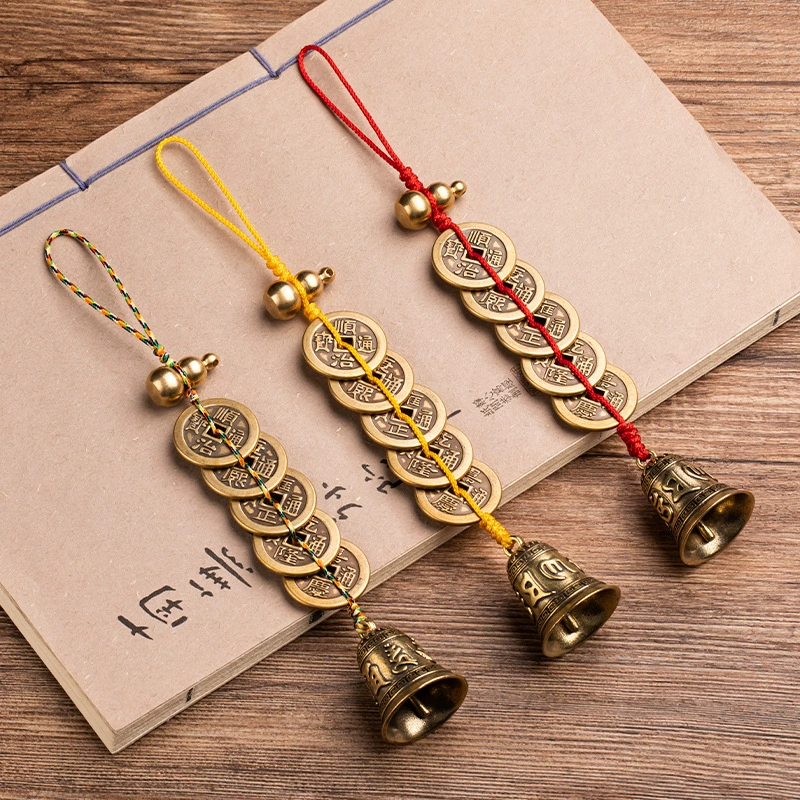 Red rope bracelet, pendant, small bell, increased thickness