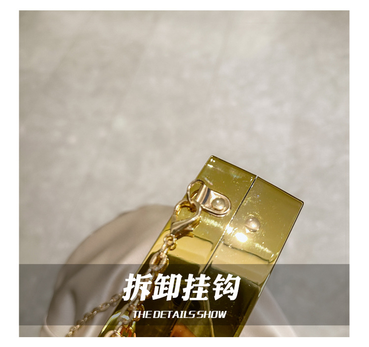 2025 New acrylic bag, square box bag, single-shoulder crossbody chain, women's makeup bag, fashionable cross-border clutch undefined