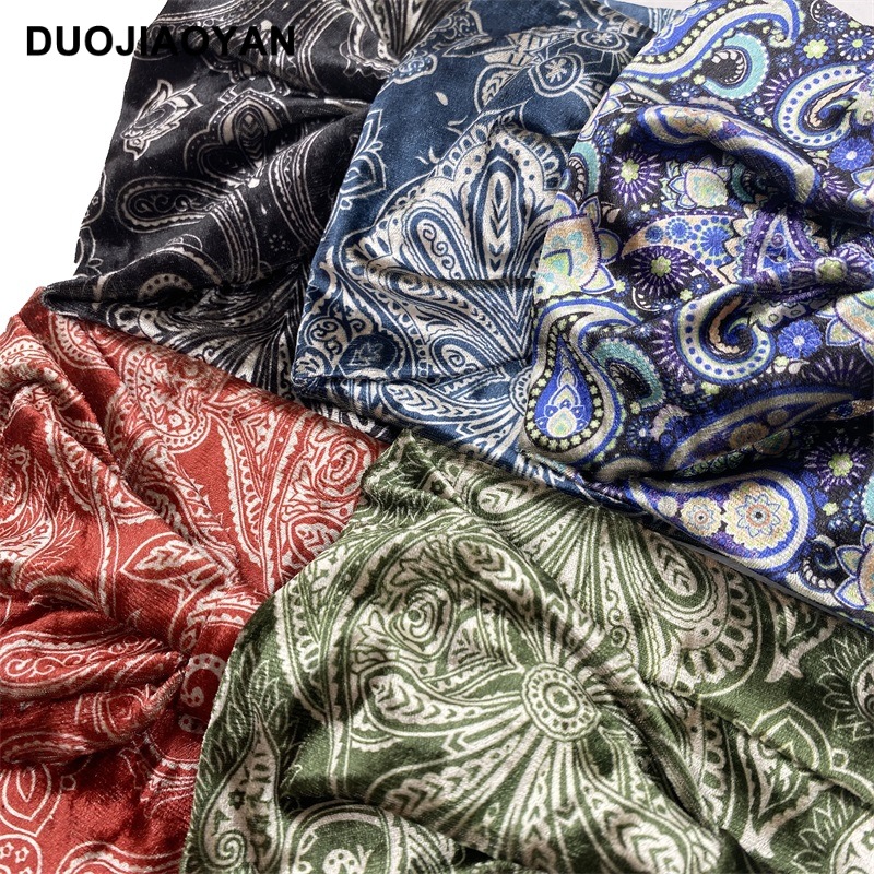 Heißer verkauf herbst und winter elastische breite rand samt kopftuch gedruckt taille obst blume stirnband_voghion.com