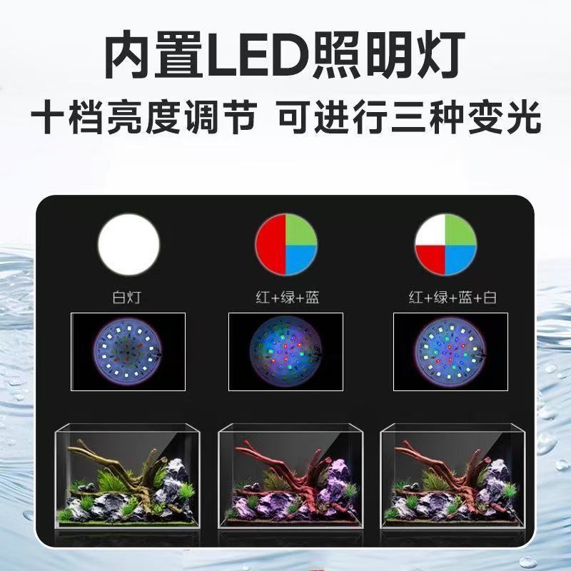 Pecera de escritorio, sala de estar, oficina, paisajismo ecológico, pecera pequeña, todo en uno, con bomba, filtro lateral, plástico para pecera