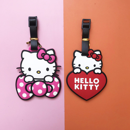 Kitty Kitty Soft Rubber Portable Suitcase Tag Trolley Bag Identity Tag Multifunctional Aircraft Checked Luggage Tag