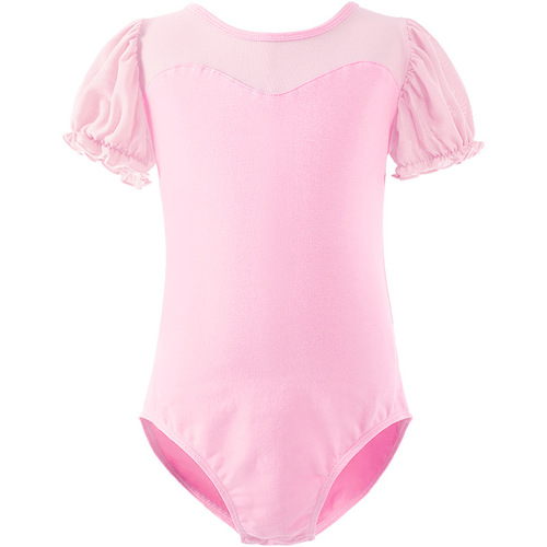 Children's dance clothing, ballet practice, net jumpsuit, children's dance clothing, ear-rimmed puff sleeves, Chinese dance clothing