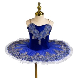 Children's Tutu Tutu Gauze Skirt Blue Bird Variation Stage Group Performance Clothing European and American Style Bow Short Sleeves