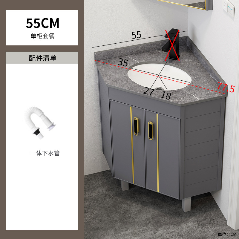 gabinete de baño de aluminio espacial tipo piso combinado tipo pequeño baño lavabo de triángulo lavabo esquina lavabo