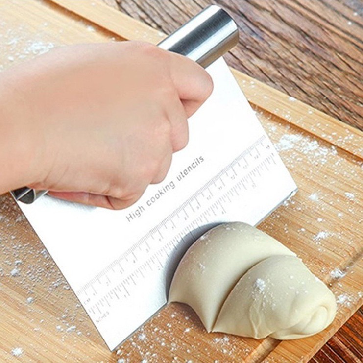 跨境不锈钢面团切烘焙面粉切切面条牛轧糖切刀刮刀带刻度刮板烘焙