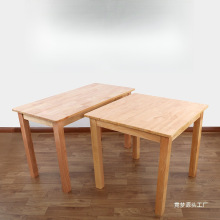 全实木餐桌饭店餐厅办公桌简约小户型家用商用橡木方餐台凳椅