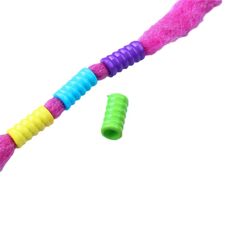 African Wig Dirty Braid Reggae Plastic Colorful Hair Ring Big Hole Bead Headwear Children's Hair Braid DIY Beads