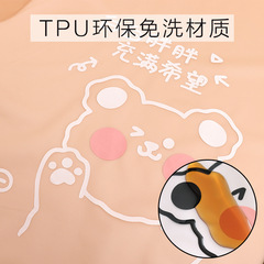 Translucent TPU Waterproof Neck Scarf for Wholesale, Summer Breathable Wash-Free Home Kitchen Cooking Apron for Adults Workwear