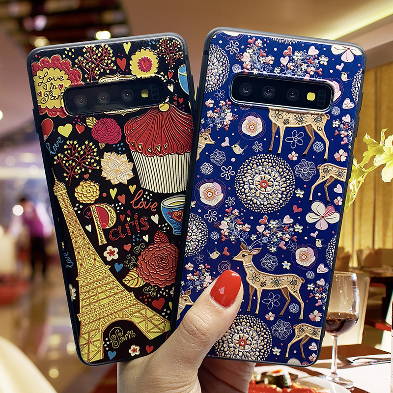 Suitable for Samsung S20+phone relief painted bus car S10 frosted soft case S9_voghion.com