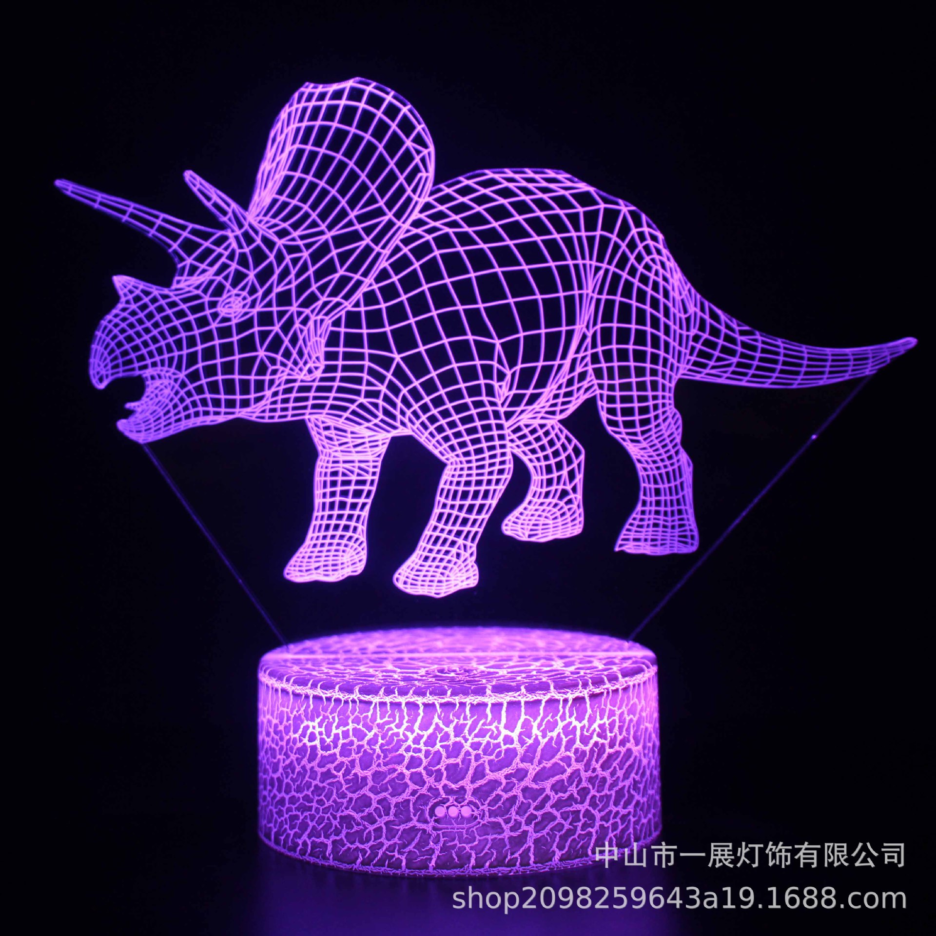 跨境电商卡通动物恐龙系列1七彩创意3D小夜灯礼品台灯视觉LED灯