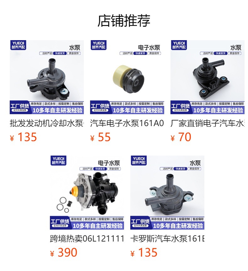 Automotive Electronic Water Pump 06L121111H 06L121111L 06L121111L 06K121011C Customized
