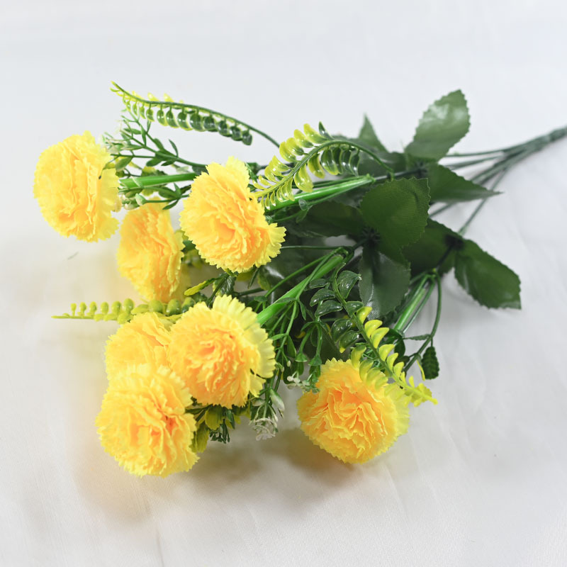 7 flores de claveles simuladas regalo del día de la madre del día del maestro decoración de bodas para el hogar props de disparo flores falsas