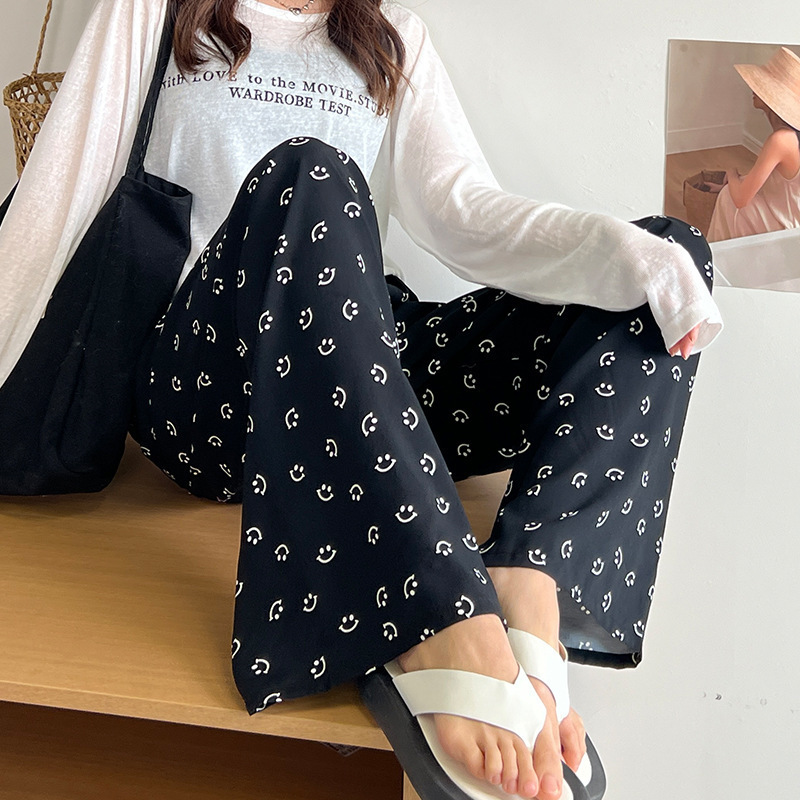 Pantalones anchos de algodón y seda para mujer, pantalones casuales de rayón, suaves y cómodos con efecto drapeado, pantalones de dormir para mujer.