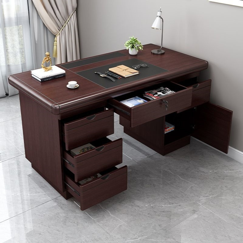Desk Desktop Computer Desk Office Staff Single with Drawer Lock Home Desk Writing Desk School Finance