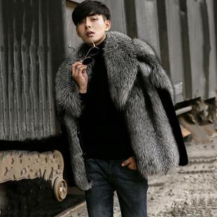 Men's Imitation Mink Fur Coat Imitation Fox Fur Trendy Men's Coat Imitation Mink Fur Short Jacket Winter Warm Leather Jacket