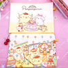 Cartoon handheld cute study bag for folders with zipper, 4pcs