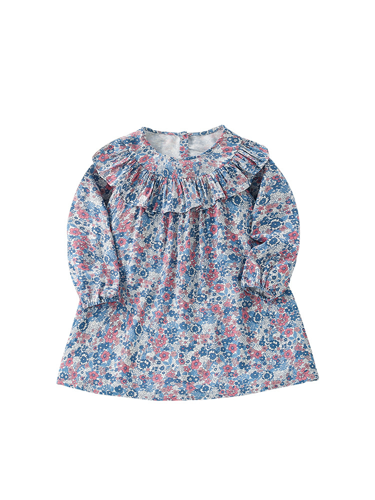 En stock malwee niños vestido otoño nuevo europeo y americano niños cuello redondo manga larga niñas princesa vestido