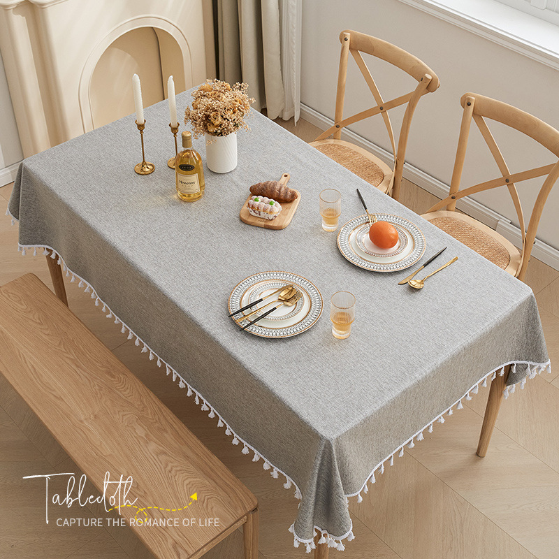 Ins algodón imitación tela de mesa impermeable a prueba de aceite sin lavado tela de mesa de comedor viento crema simple moderna alta sensación tela de mesa de té
