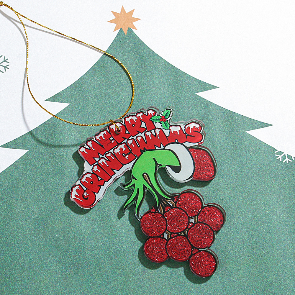 20g Weight Bag Pendant Classification Cute Grinch Arylic Christmas Bag Pendant