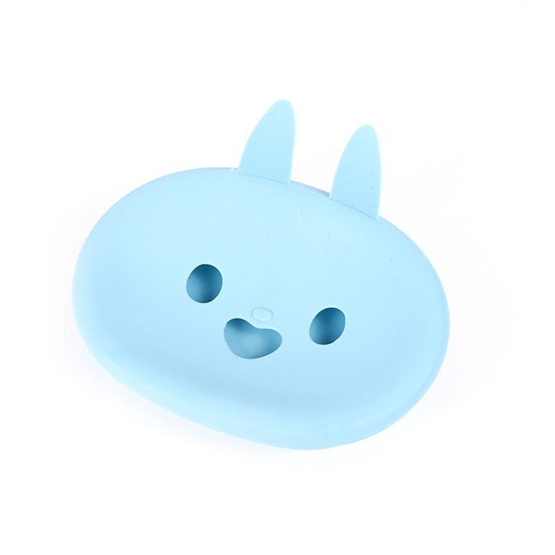 Dibujos Animados lindo conejito caja de jabón titular de jabón de baño creativo lindo cara sonriente caja de jabón