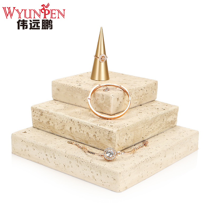 新款珠寶道具黃色石膏飾品托盤項鍊戒指手環陳列拍攝道具首飾展示