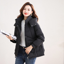 专柜防寒羽绒服女短款2025冬季加厚保暖白鸭绒中年妈妈连帽外套厚